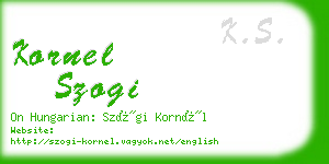 kornel szogi business card